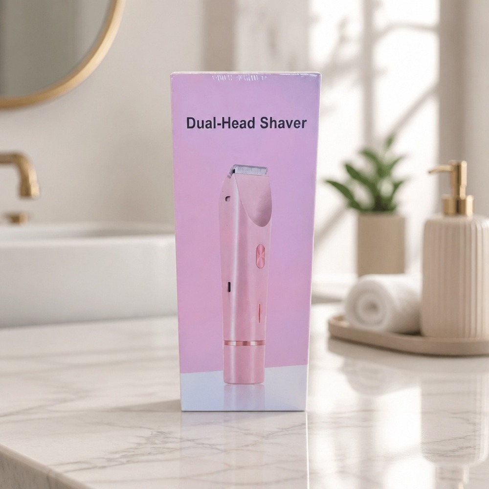 Dual-Head Shaver Pink Rechargeable IPX7 Waterproof Wet Dry Electric Razor NEW